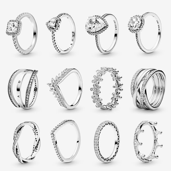 women 925 sterling silver wedding rings cubic zirconia diamond fit pandora style femme fine jewelry birthday engagement ladies gift with ori, Slivery;golden
women 925 sterling silver wedding rings cubic zirconia diamond fit pandora style femme fine jewelry birthday engagement ladies gift with ori, Slivery;golden