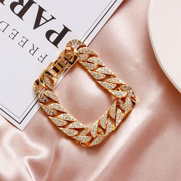 link, chain punk style bracelet full rhinestone wristband jewelry hip hop zircon bracelets for party accessories men's wrist band deco, Black
link, chain punk style bracelet full rhinestone wristband jewelry hip hop zircon bracelets for party accessories men's wrist band deco, Black