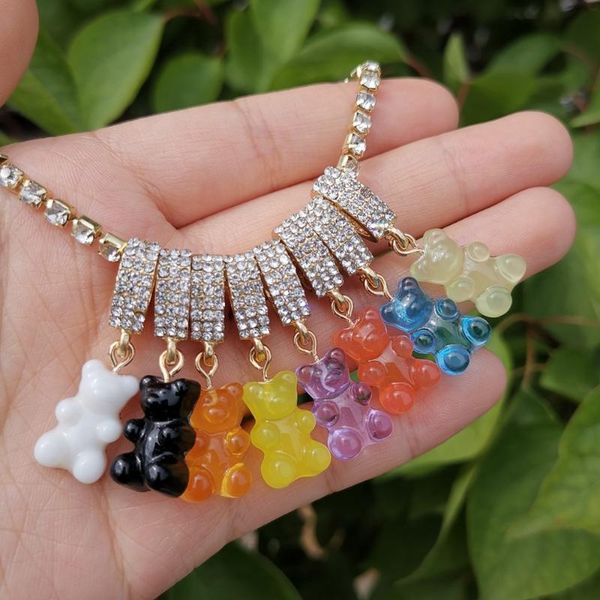 pendant necklaces candy color gummy bear crystal necklace for women christmas gifts collare pendants rhinestone wholesale jewelry, Silver
pendant necklaces candy color gummy bear crystal necklace for women christmas gifts collare pendants rhinestone wholesale jewelry, Silver