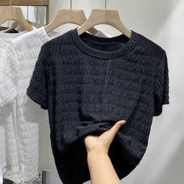 women's t-shirt 2021 short sleeve for women summer casual o neck soild color t shirt streetwear elegant tees, White
women's t-shirt 2021 short sleeve for women summer casual o neck soild color t shirt streetwear elegant tees, White