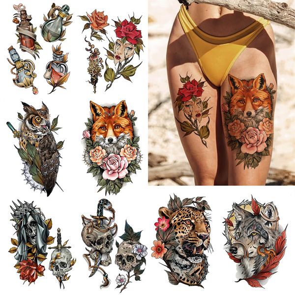 big size colored temporary tattoo stickers fake tattoos cool wolf skull roses waterproof removable sticker body art halloween semi-permanent
big size colored temporary tattoo stickers fake tattoos cool wolf skull roses waterproof removable sticker body art halloween semi-permanent