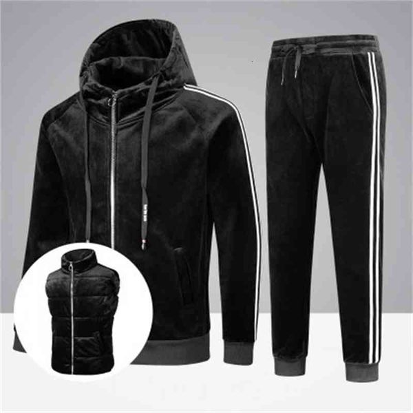 tracksuits autumn and winter men's golden velvet sports suit warm coat large plush korean version sweater male student three piece set, Gray
tracksuits autumn and winter men's golden velvet sports suit warm coat large plush korean version sweater male student three piece set, Gray