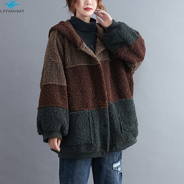 2021 new women winter fashion patchwork cotton-padded hooded coats female 100kg large size warm cozy lambswool double sided wearable k8, Black
2021 new women winter fashion patchwork cotton-padded hooded coats female 100kg large size warm cozy lambswool double sided wearable k8, Black