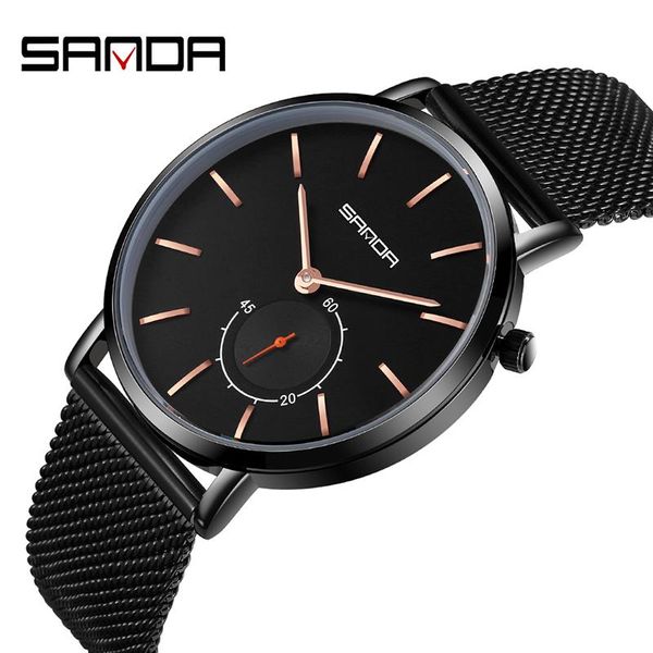 wristwatches 2021 sanda men quartz watch fashion simple men's clock stainless steel strap wristwatch reloj hombre, Slivery;brown
wristwatches 2021 sanda men quartz watch fashion simple men's clock stainless steel strap wristwatch reloj hombre, Slivery;brown