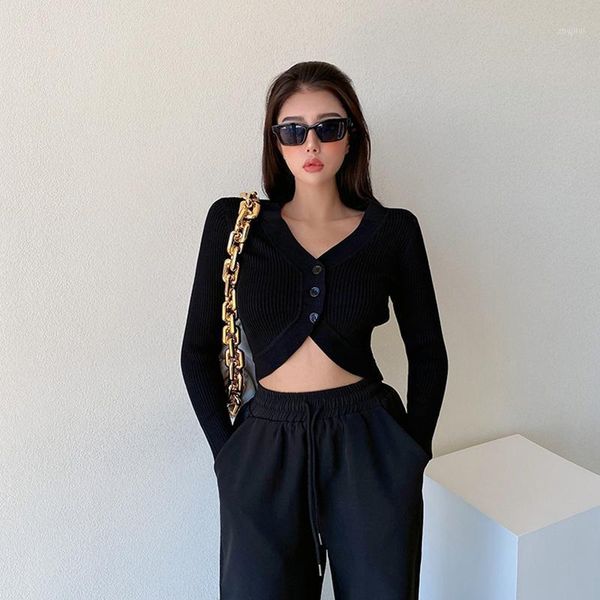 woman spring long sleeve button cropped cardigan sweater women's sweaters, White;black
woman spring long sleeve button cropped cardigan sweater women's sweaters, White;black
