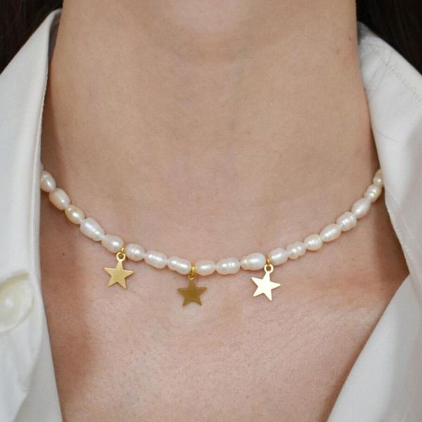 pendant necklaces necklace collares mujer collier bijoux jewelry baroque freshwater pearl stainless steel star charm chokers, Silver
pendant necklaces necklace collares mujer collier bijoux jewelry baroque freshwater pearl stainless steel star charm chokers, Silver
