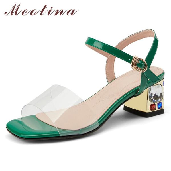 dress shoes meotina summer sandals women genuine leather transparent thick high heel rhinestone buckle open toe lady 43, Black
dress shoes meotina summer sandals women genuine leather transparent thick high heel rhinestone buckle open toe lady 43, Black