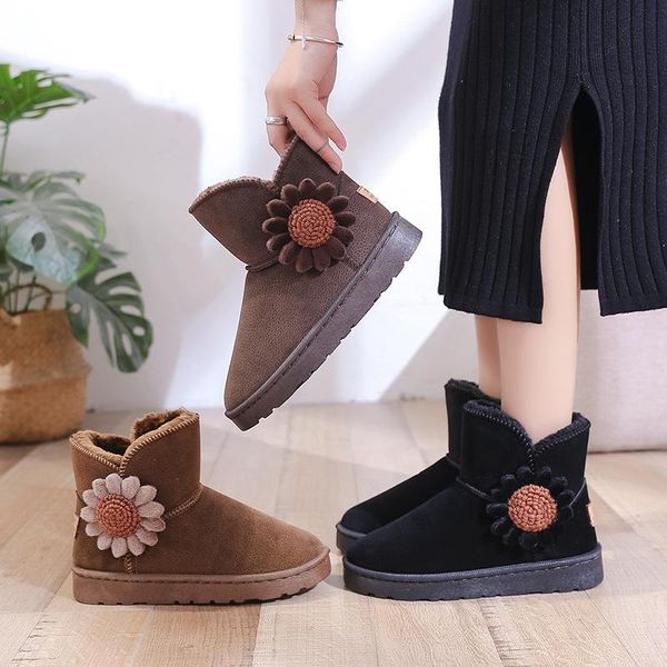 boots 2021 winter snow women's short tube flowers cute thickened warm student cotton shoes women q13-15, Black
boots 2021 winter snow women's short tube flowers cute thickened warm student cotton shoes women q13-15, Black