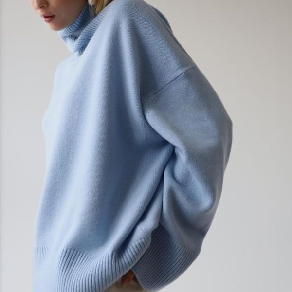 turtleneck knitted blue sweater women casual loose basic oversized pullovers jumper 2021 winter jumper, White;black
turtleneck knitted blue sweater women casual loose basic oversized pullovers jumper 2021 winter jumper, White;black