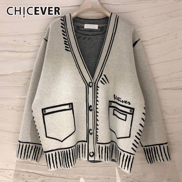 women's knits & tees chicever casual loose sweaters for women print v neck long sleeve plus size elegant cardigans female fashion cloth, White
women's knits & tees chicever casual loose sweaters for women print v neck long sleeve plus size elegant cardigans female fashion cloth, White