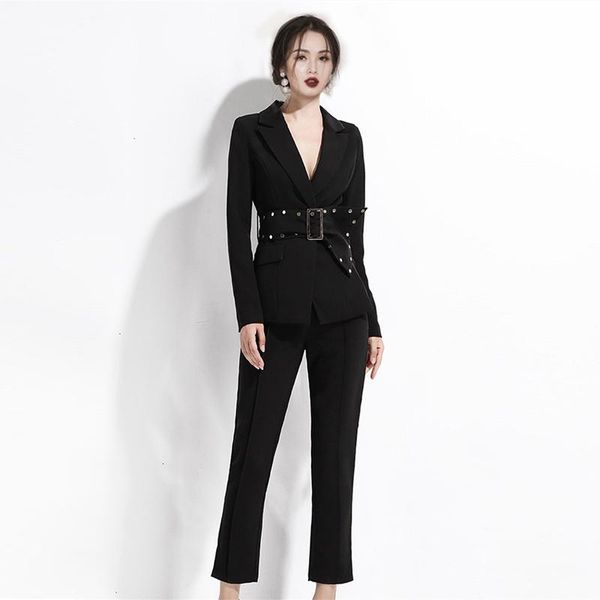 two piece dress 2021 autumn england women's sets long sleeve blazer & pants trousers suits elegant women party with belt, White
two piece dress 2021 autumn england women's sets long sleeve blazer & pants trousers suits elegant women party with belt, White