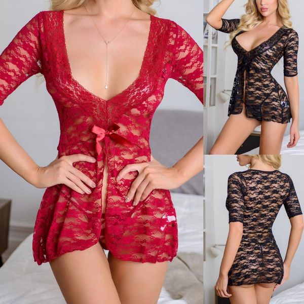 woman lace deep v hollow transparent underwear mesh lace visible half-sleeved blouse suit pajamas bra wide open #z, White;black
woman lace deep v hollow transparent underwear mesh lace visible half-sleeved blouse suit pajamas bra wide open #z, White;black