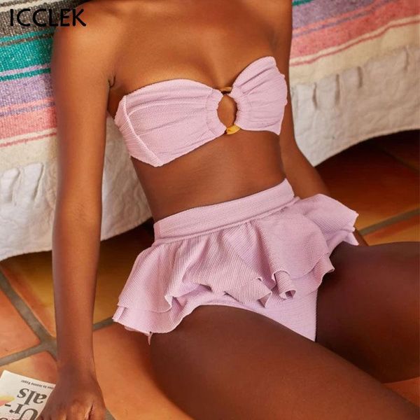 women's swimwear high waist swimsuit cute ruffle strapless bathing suits 2 piece bikini set split fashion girls, White;black
women's swimwear high waist swimsuit cute ruffle strapless bathing suits 2 piece bikini set split fashion girls, White;black