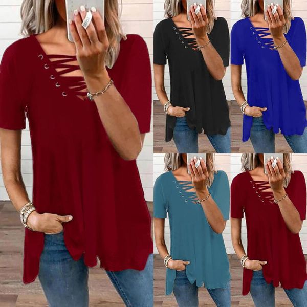 women's t-shirt summer hollow out lady loose long style women tshirt tee shirt black red blue female short sleeve d30, White
women's t-shirt summer hollow out lady loose long style women tshirt tee shirt black red blue female short sleeve d30, White