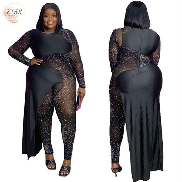 new plus size 4xl 5xl jumpsuits women 2021 mesh patchwork sequin one piece outfit night club bodysuit wholesale dropshipping 9yrb, Black
new plus size 4xl 5xl jumpsuits women 2021 mesh patchwork sequin one piece outfit night club bodysuit wholesale dropshipping 9yrb, Black
