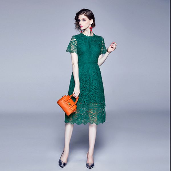 2021 new runway maxi long women's short sleeve lace hollow out embroidery dress solid white elegant formal party dresses sb4r, Black;gray
2021 new runway maxi long women's short sleeve lace hollow out embroidery dress solid white elegant formal party dresses sb4r, Black;gray