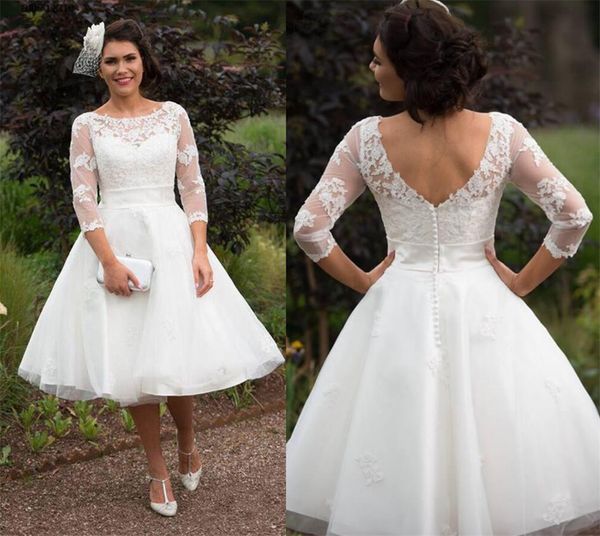 2021 modest lace short wedding dresses with half sleeves outdoor bridal gowns jewel neck france lace knee length vestido de noiva whj648, White
2021 modest lace short wedding dresses with half sleeves outdoor bridal gowns jewel neck france lace knee length vestido de noiva whj648, White