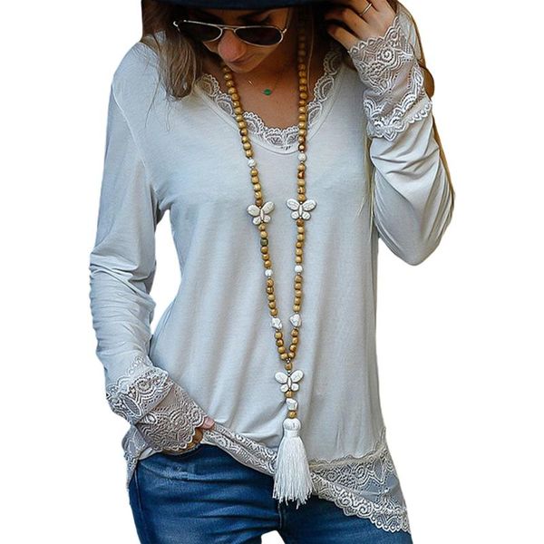 women's t-shirt fashion women ladies autumn casual long sleeve solid color lace edge pullover loose black blue pink white
women's t-shirt fashion women ladies autumn casual long sleeve solid color lace edge pullover loose black blue pink white