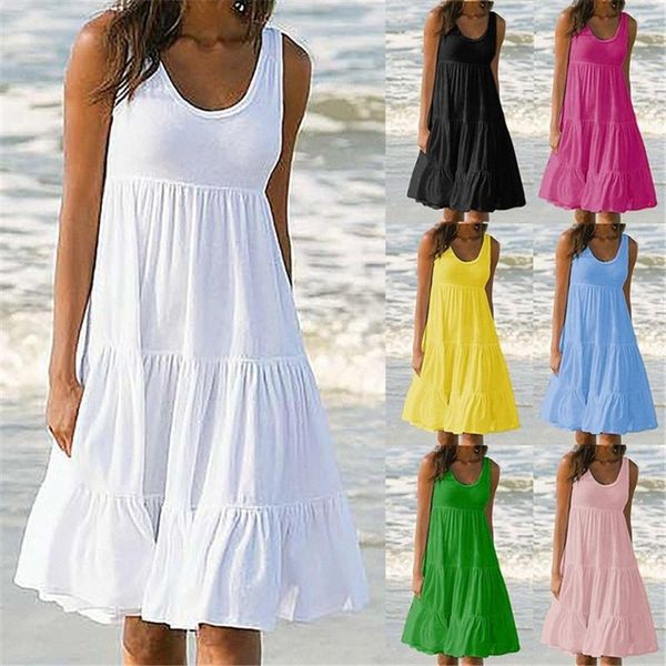 casual dresses 2021 summer dress style women's 6 color sleeveless round collar stitching large beach skirt size 5xl, Black;gray
casual dresses 2021 summer dress style women's 6 color sleeveless round collar stitching large beach skirt size 5xl, Black;gray
