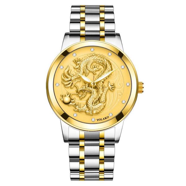 wristwatches dragon business men quartz watches gold watch waterproof stainless steel watchband mens wristwatch montre homme, Slivery;brown
wristwatches dragon business men quartz watches gold watch waterproof stainless steel watchband mens wristwatch montre homme, Slivery;brown