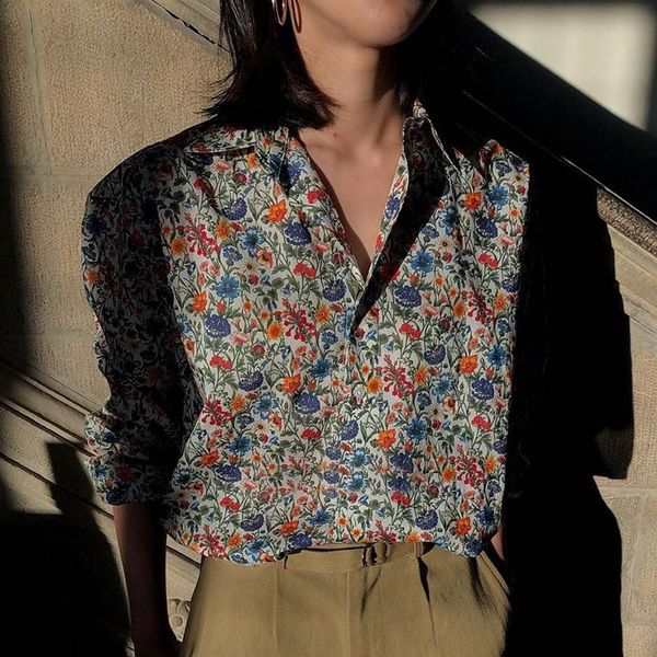 women's blouses & shirts 100% cotton brand fashion women high-end luxury spring autumn vintage flower printed loose bat sleeve shirt to, White
women's blouses & shirts 100% cotton brand fashion women high-end luxury spring autumn vintage flower printed loose bat sleeve shirt to, White