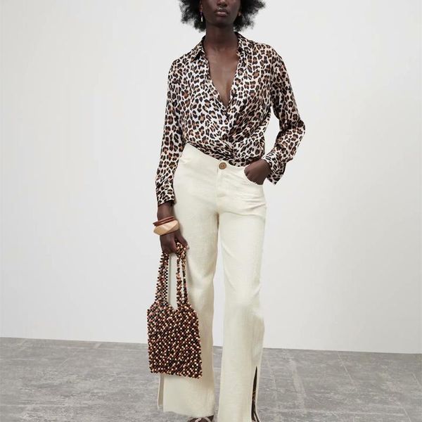 women's blouses & shirts spring and autumn casual leopard print lapel long sleeve loose shirt, White
women's blouses & shirts spring and autumn casual leopard print lapel long sleeve loose shirt, White