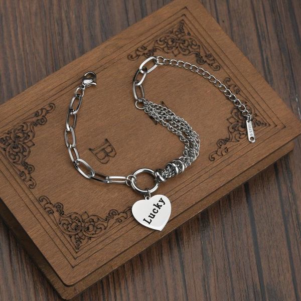 link, chain good luck bracelets stainless steel silver color style with five-pointed star heart bangel women party birthday anniversary gift, Black
link, chain good luck bracelets stainless steel silver color style with five-pointed star heart bangel women party birthday anniversary gift, Black