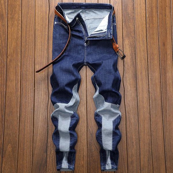 men's jeans pure cotton fashion male street splicing personality classic washed blue motorcycle denim trousers quality clothing brand
men's jeans pure cotton fashion male street splicing personality classic washed blue motorcycle denim trousers quality clothing brand