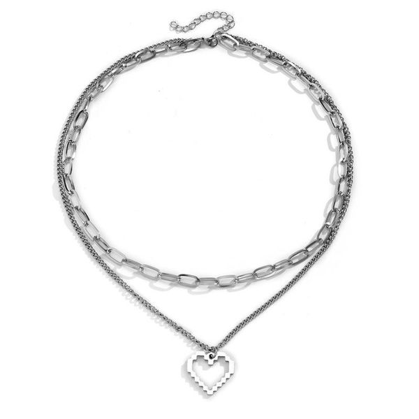 pendant necklaces potcet stainless steel double mosaic love titanium necklace geometric fashion hip hop party jewelry, Silver
pendant necklaces potcet stainless steel double mosaic love titanium necklace geometric fashion hip hop party jewelry, Silver