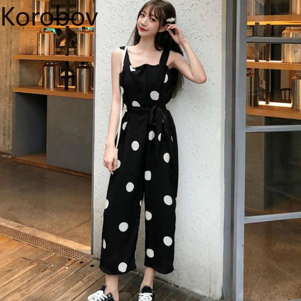 women's jumpsuits & rompers korobov 2021 summer polka dot wide leg pants jumpsuit korean casual loose bodysuit sashes lacing playsuit 7, Black;white
women's jumpsuits & rompers korobov 2021 summer polka dot wide leg pants jumpsuit korean casual loose bodysuit sashes lacing playsuit 7, Black;white