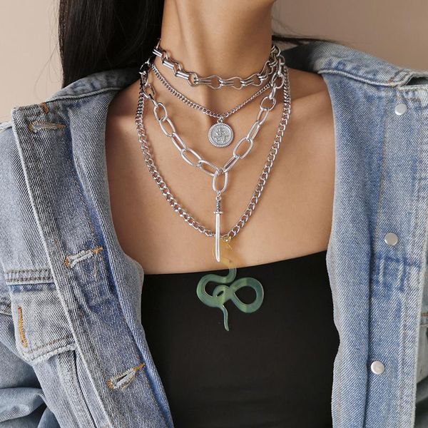 pendant necklaces accessories punk hip-hop style cross chain necklace personality retro snake knife multi- alloy, Silver
pendant necklaces accessories punk hip-hop style cross chain necklace personality retro snake knife multi- alloy, Silver