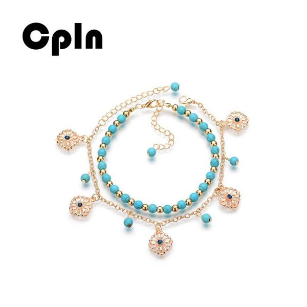 anklets cpln european and american fashion retro two-piece alloy stone anklet hollow flower pendant, Red;blue
anklets cpln european and american fashion retro two-piece alloy stone anklet hollow flower pendant, Red;blue
