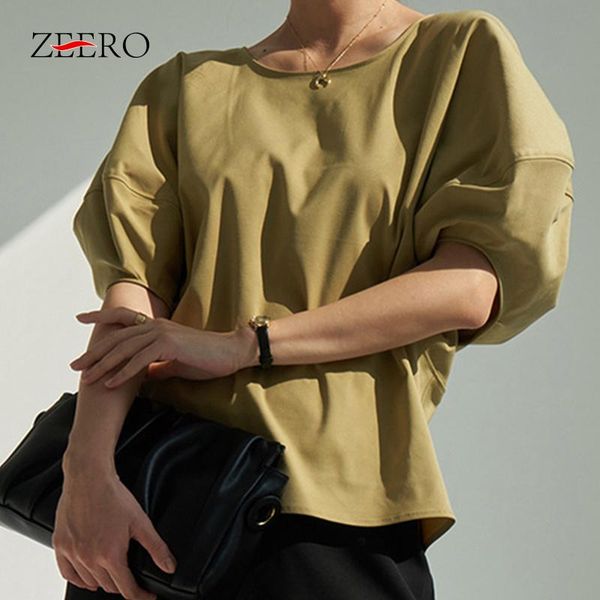 women's t-shirt korean summer women clothing loose casual o-neck raglan puff short sleeves woman irregular length t shirts, White
women's t-shirt korean summer women clothing loose casual o-neck raglan puff short sleeves woman irregular length t shirts, White