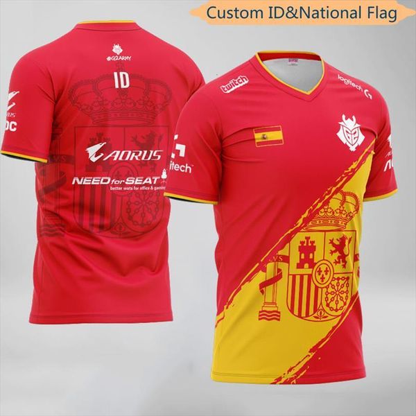 csgo dota2 lol esports mens t shirts player jersey uniform g2 spain customized name fans men women custom id tee, White;black
csgo dota2 lol esports mens t shirts player jersey uniform g2 spain customized name fans men women custom id tee, White;black