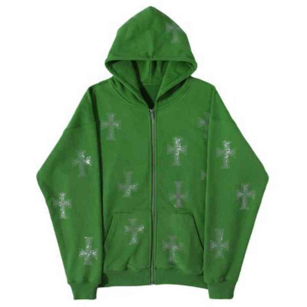 u2jf women goth punk zip up hoodies jacket cross rhinestone baggy pants joggers hip hop oversized sweatshirt coat loose, Black
u2jf women goth punk zip up hoodies jacket cross rhinestone baggy pants joggers hip hop oversized sweatshirt coat loose, Black