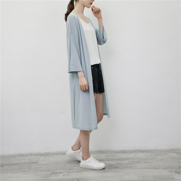 women's sweaters 2021 spring summer women long cardigan casual loose thin chiffon cardigans female solid split shawl coat jacket plus s, White;black
women's sweaters 2021 spring summer women long cardigan casual loose thin chiffon cardigans female solid split shawl coat jacket plus s, White;black