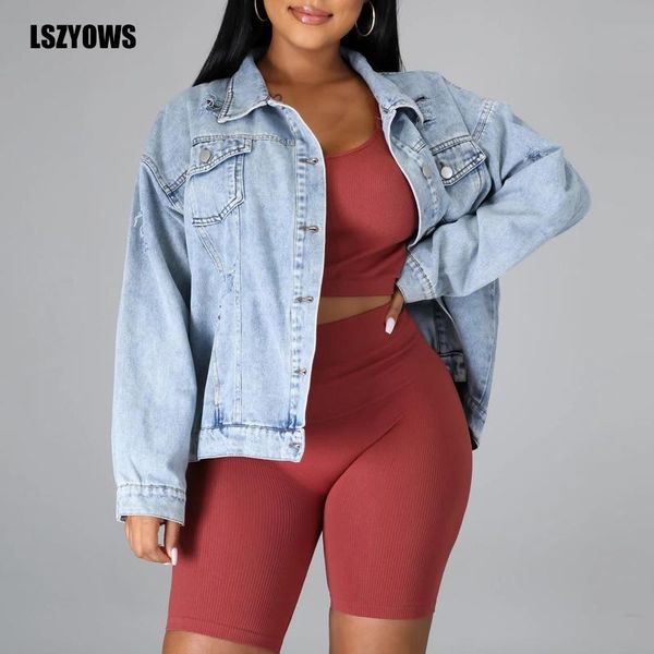 women's jackets hole denim women streetwear long sleeve vintage jean jacket autumn winter female casual loose coat outerwear, Black;brown
women's jackets hole denim women streetwear long sleeve vintage jean jacket autumn winter female casual loose coat outerwear, Black;brown