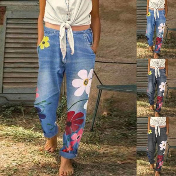 women's jeans 2021 women pants long trousers spring floral print denim ladies casual loose plus size high waist, Blue
women's jeans 2021 women pants long trousers spring floral print denim ladies casual loose plus size high waist, Blue