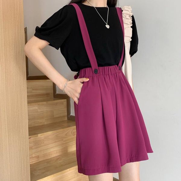 women's shorts women summer overalls elastic high waist draped loose purple chic knee length pockets harajuku, White;black
women's shorts women summer overalls elastic high waist draped loose purple chic knee length pockets harajuku, White;black