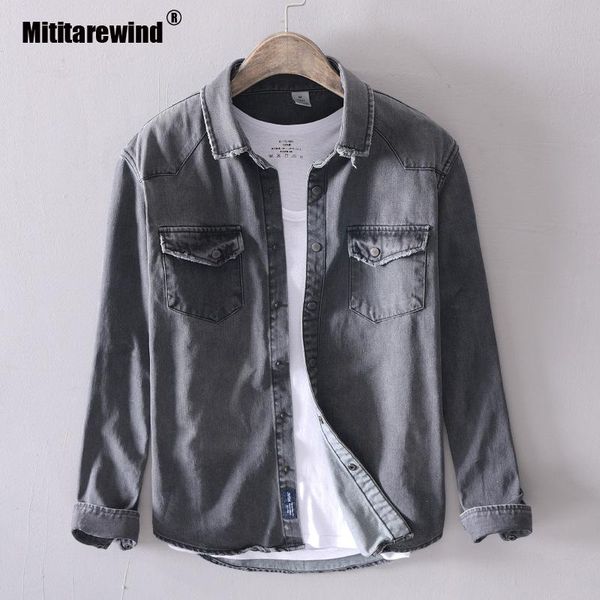 men's casual shirts 2021 spring autumn denim shirt men japanese style retro distressed long sleeves male cotton jeans korean clothes, White;black
men's casual shirts 2021 spring autumn denim shirt men japanese style retro distressed long sleeves male cotton jeans korean clothes, White;black