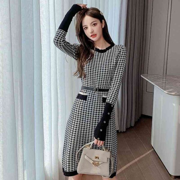 autumn winter fashion dres elegant vintage plaid es ladies jacquard knitting 210531, Black;gray
autumn winter fashion dres elegant vintage plaid es ladies jacquard knitting 210531, Black;gray