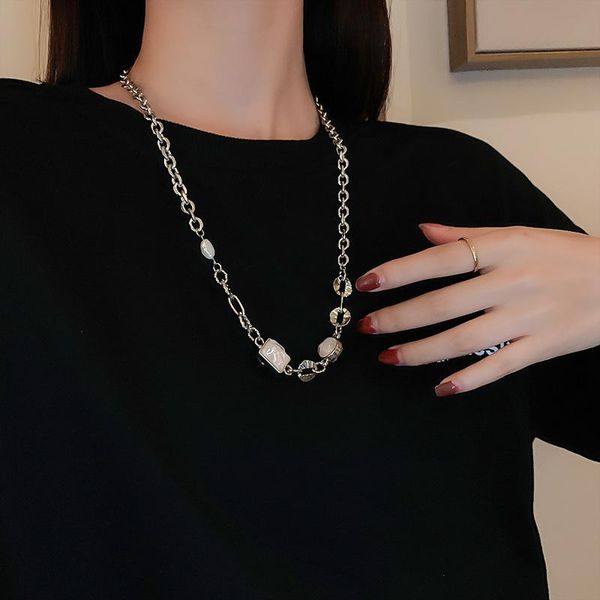 pendant necklaces freshwater pearl geometric for women personality hip-hop fashion niche design sense sweater chain jewelry accessories, Silver
pendant necklaces freshwater pearl geometric for women personality hip-hop fashion niche design sense sweater chain jewelry accessories, Silver