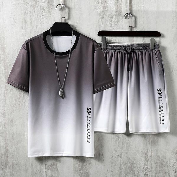 summer ice silk 2-piece set men's (shorts + t-shirt) gradient color casual suit plus size sports tracksuits, Gray
summer ice silk 2-piece set men's (shorts + t-shirt) gradient color casual suit plus size sports tracksuits, Gray