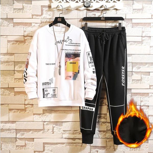 men's tracksuits tracksuit men 2 piece set winter fashion sportswear street wear fleece warm sweatshirt sweatpants for, Gray
men's tracksuits tracksuit men 2 piece set winter fashion sportswear street wear fleece warm sweatshirt sweatpants for, Gray