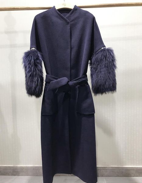 women's wool & blends miss furnix autumn cashmere coat with sleeves genuine fur , 2021 elegant italian fashion, Black
women's wool & blends miss furnix autumn cashmere coat with sleeves genuine fur , 2021 elegant italian fashion, Black