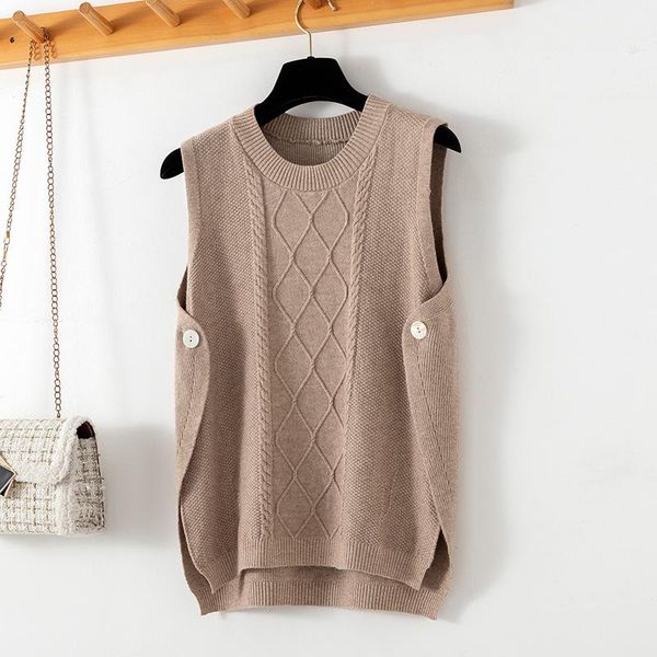 zcsmll round neck pullover knitted vest women sleeveless sweater vest loose large size waistcoat outer wear 2021 new, Black;white
zcsmll round neck pullover knitted vest women sleeveless sweater vest loose large size waistcoat outer wear 2021 new, Black;white
