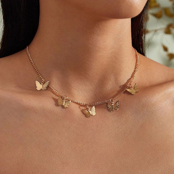 vintage multilayer pendant butterfly necklaces for women gold charm choker necklace boho fashion jewelry gift, Silver
vintage multilayer pendant butterfly necklaces for women gold charm choker necklace boho fashion jewelry gift, Silver