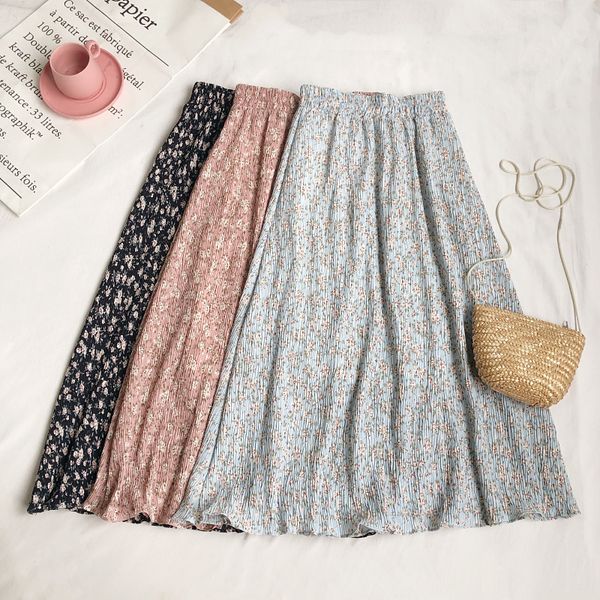 2021 spring new korean sweet little fresh floral elastic waist pleated medium length a-line skirt 0uni, Black
2021 spring new korean sweet little fresh floral elastic waist pleated medium length a-line skirt 0uni, Black