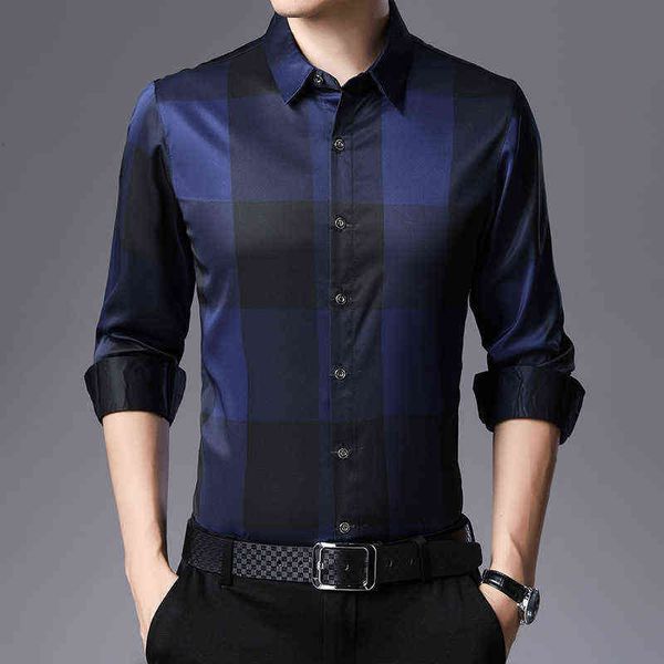 2021 autumn long sleeve middle-aged and young plaid lapel color matching loose non iron shirt men's, White;black
2021 autumn long sleeve middle-aged and young plaid lapel color matching loose non iron shirt men's, White;black