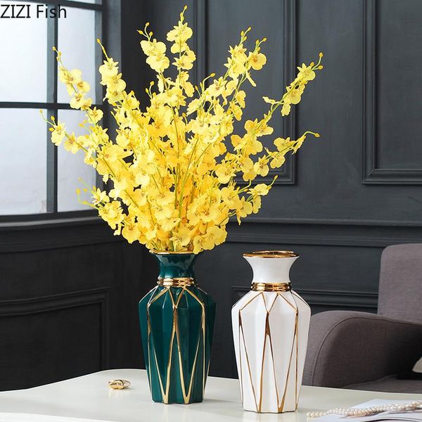 vases european dark green ceramic vase electroplating golden living room porch flower arrangement crafts home decoration
vases european dark green ceramic vase electroplating golden living room porch flower arrangement crafts home decoration